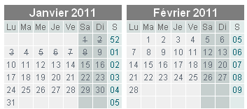 T�l�charger le mod�le de calendrier